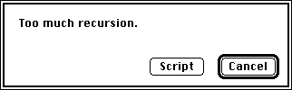Too much recursion